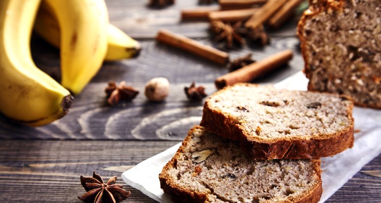 Homemade banana bread with walnuts