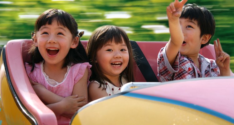 Oriental children playing outdoors