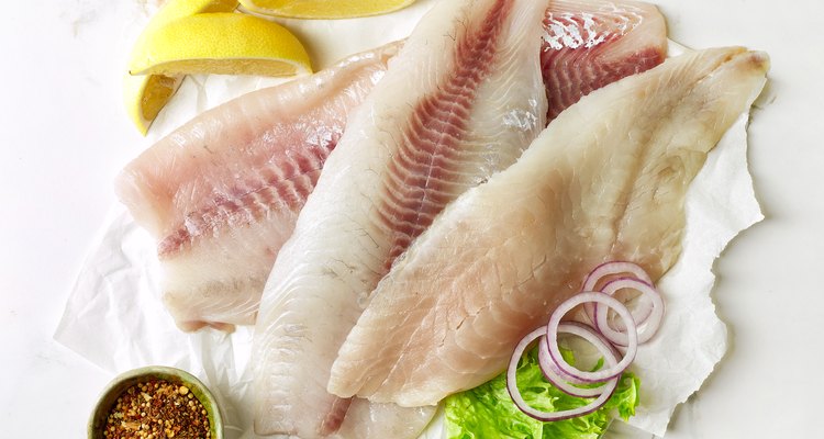 fresh raw fish fillets