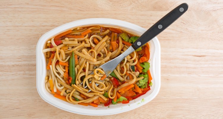 Noodles and vegetables TV dinner