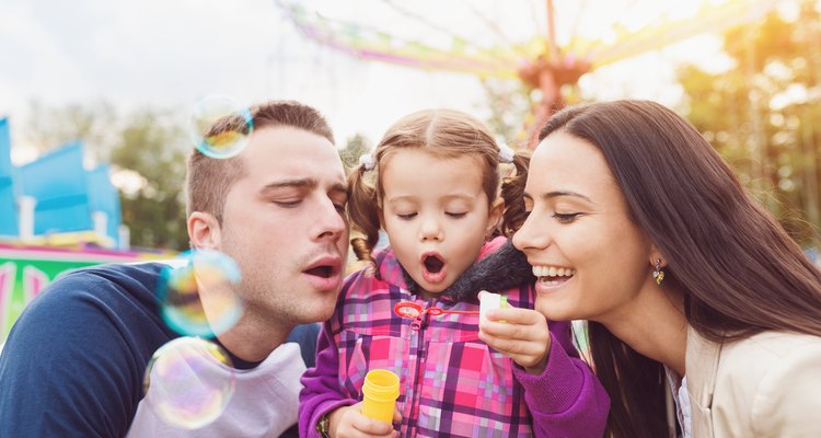 Family at park festival carnival