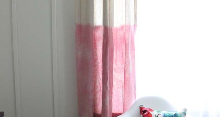 Dip-dyed curtains.
