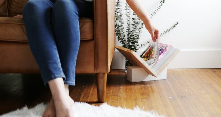 Wooden magazine rack.