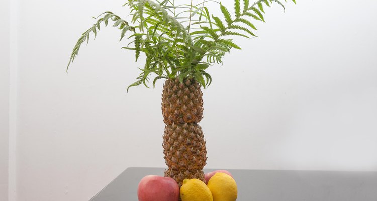 Como fazer uma palmeira decorativa usando abacaxis