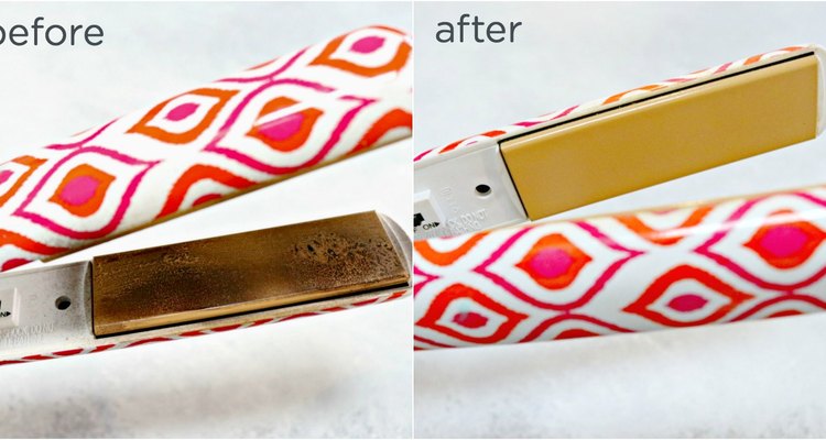 easy way to clean curling irons and flat irons