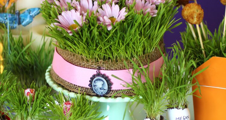 Decore sua mesa com grama