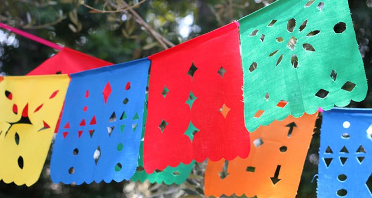 Guirnaldas de banderines mexicanas.