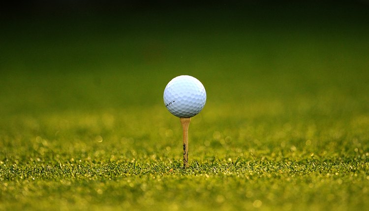 A ball sits on a tee during the second r