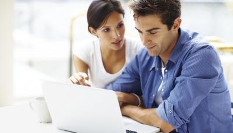 Couple looking up tax information