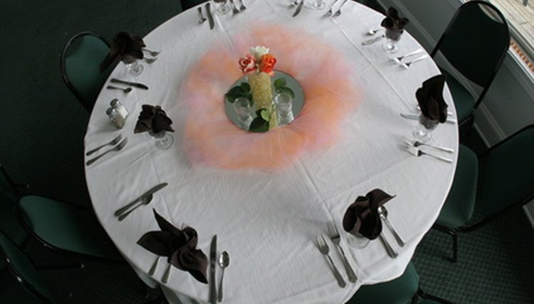 The round banquet style is most common at wedding receptions.