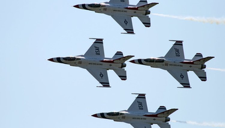 Air Force jets flying in formation