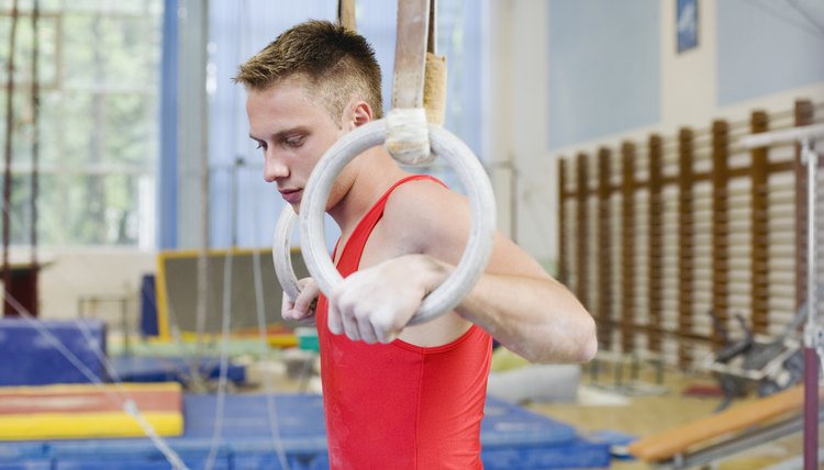 Male gymnast on rings