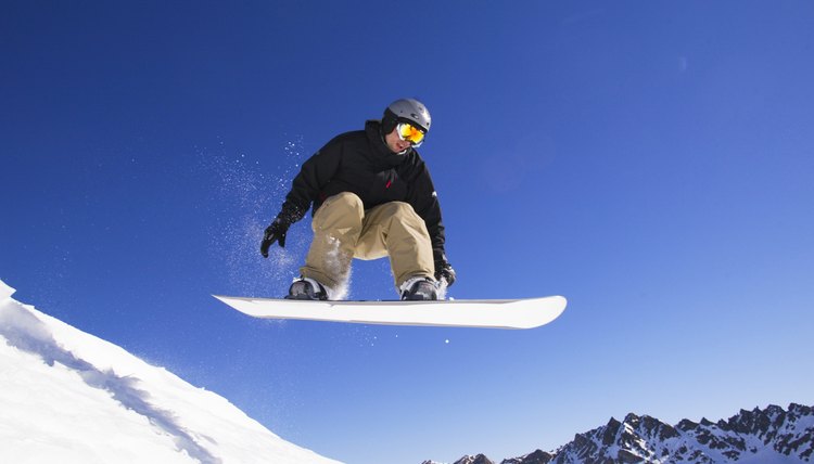 Snowboarder in mid-air