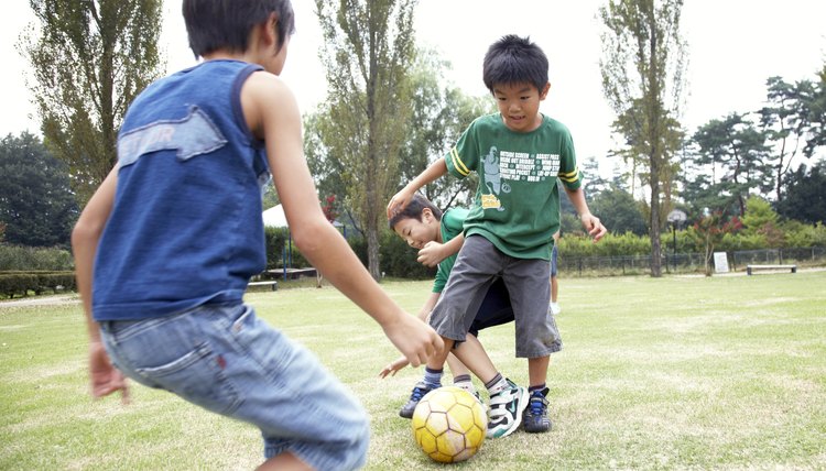 Japanese kids playing soccer