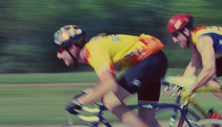 Two men in bike race