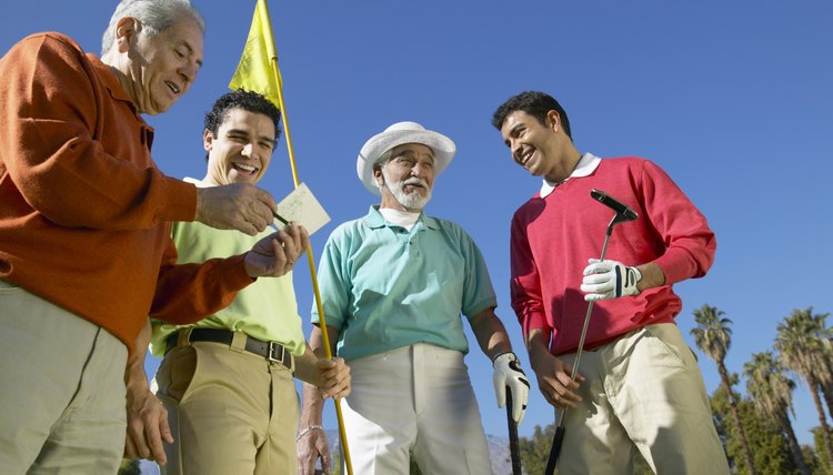 Golf's handicap system allows players to compete equitably in a match-play competition, whether two or four players are involved.