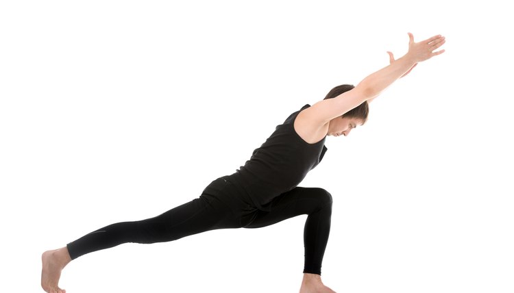 Deep lunge exercise, yoga asana Virabhadrasana I