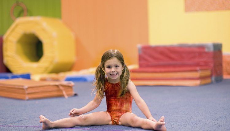 Little Gymnast Doing a Straddle Split