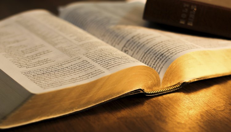 Open Bible on table