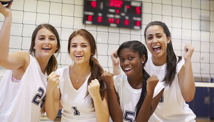 Members Of Female High School Volleyball Team