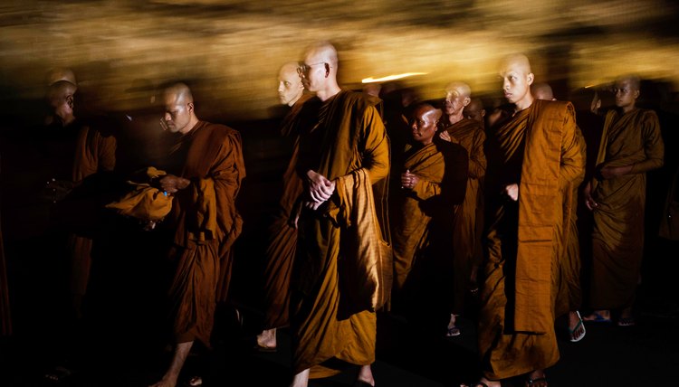 Buddhist monks preserve the words and beliefs of Gautama Buddha.