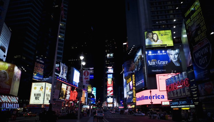 Times Square at night, New York City, NY, USA