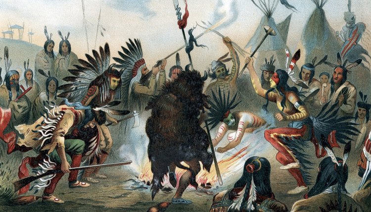 Native American illustration of Sioux tribe.