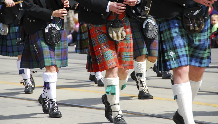 Irish parade with bagpipes