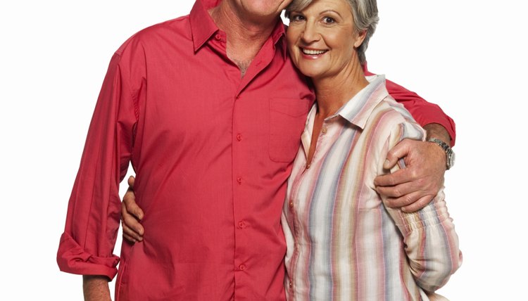 Front view portrait of mature couple standing