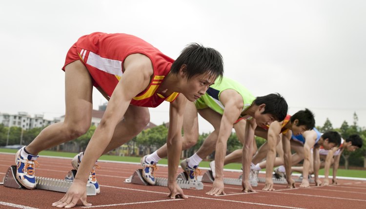 Athletes on starting line