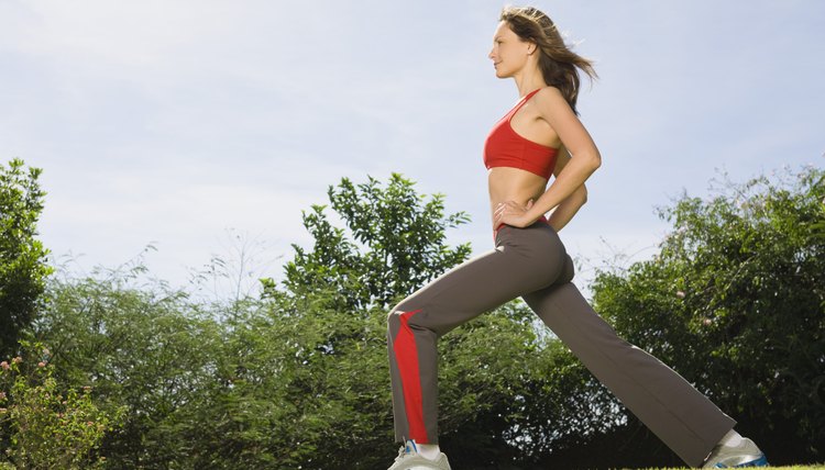 Woman stretching outdoors