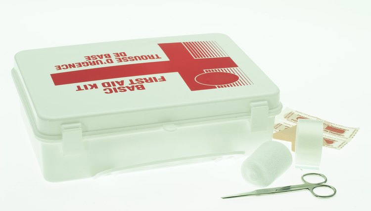 Supplies should be stored in a small, sturdy container.