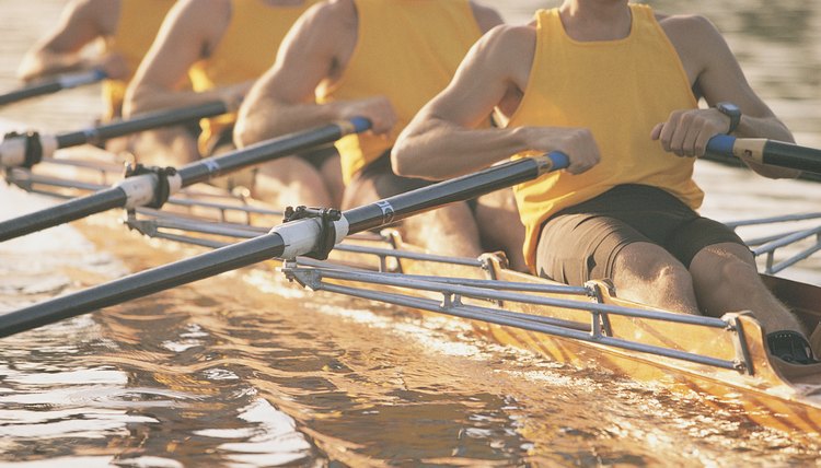 Crew team rowing a scull