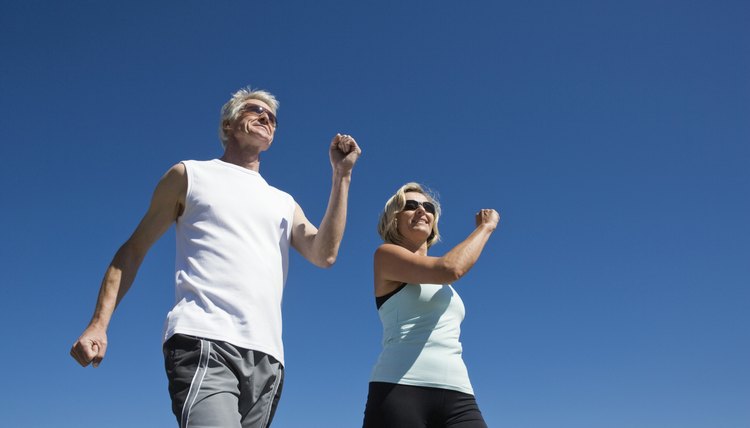 Couple walking outdoors