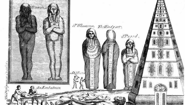 Mummification in ancient Egypt included an embalming process.