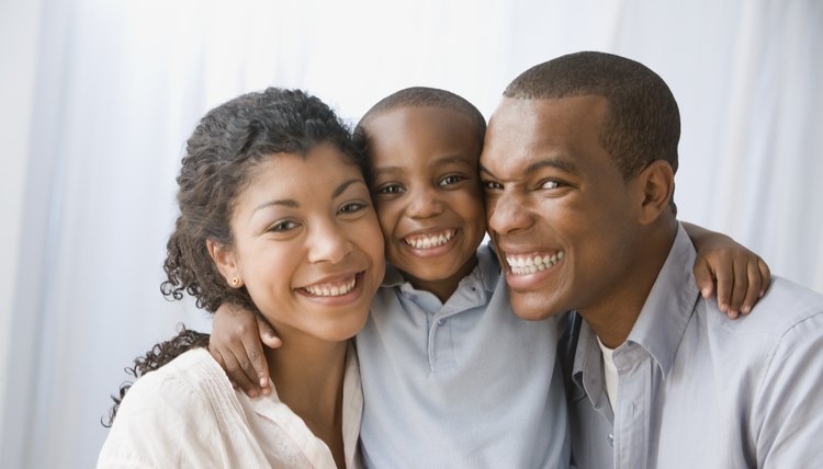 Portrait of smiling young family