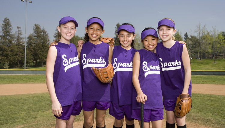 Portrait of little league softball team