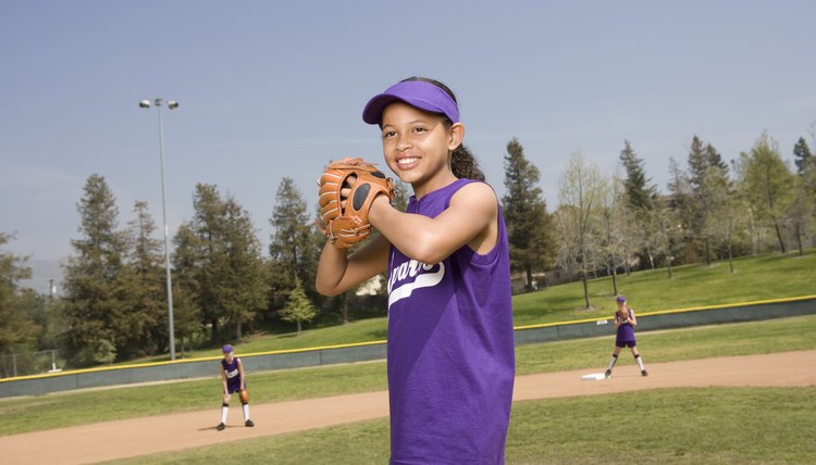 Little league softball pitcher