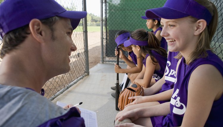 Little league team in dugout