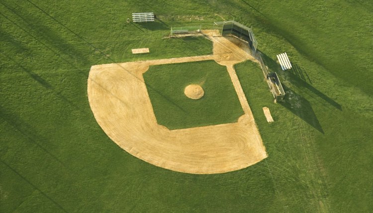 Aerial view of baseball diamond