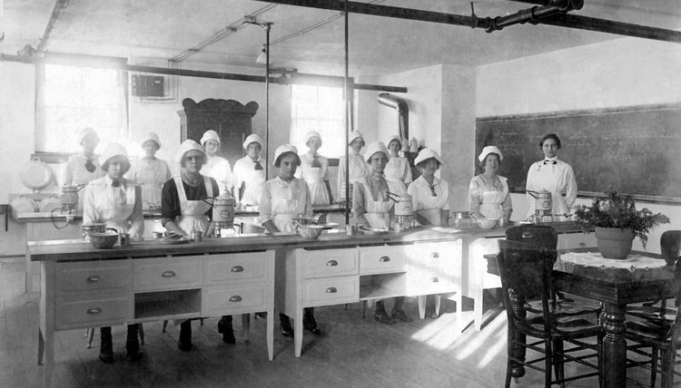Early home economics classes provided students with a foundation in culinary arts.