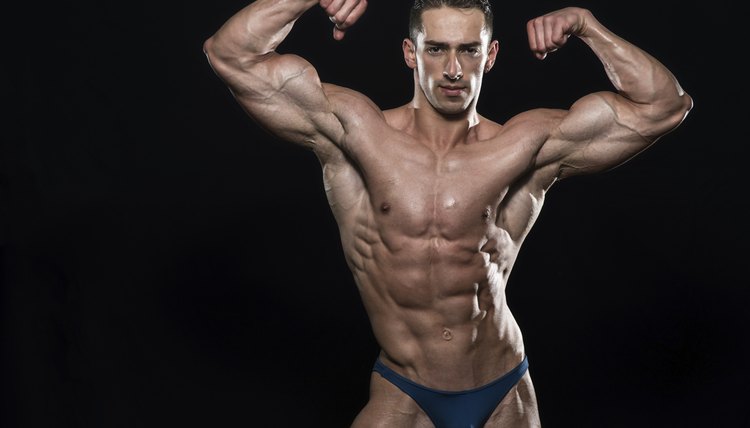 Portrait Of A Bodybuilder Isolate on Black Background