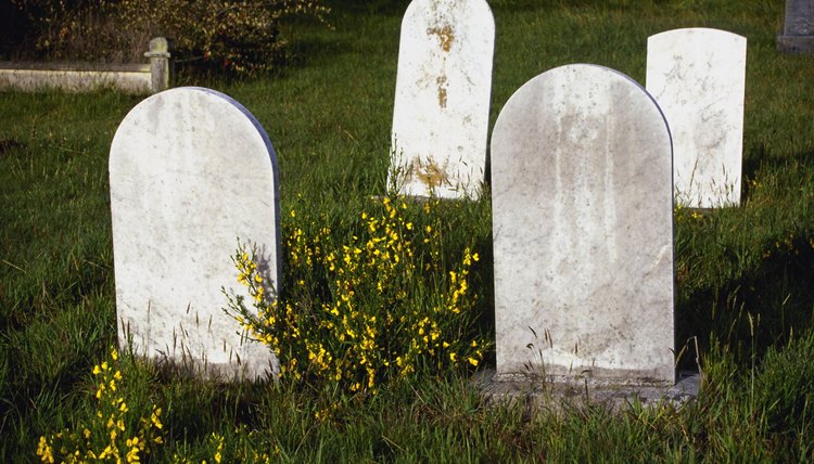 tombstones in graveyard