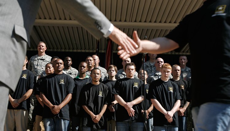 New recruits prepare to be sworn into the U.S. Army