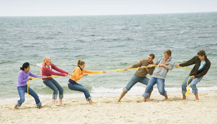 Friends in tug-of-war