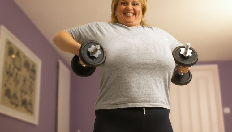 Woman lifting weights