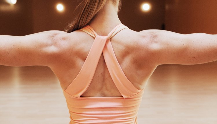 Muscular back of woman