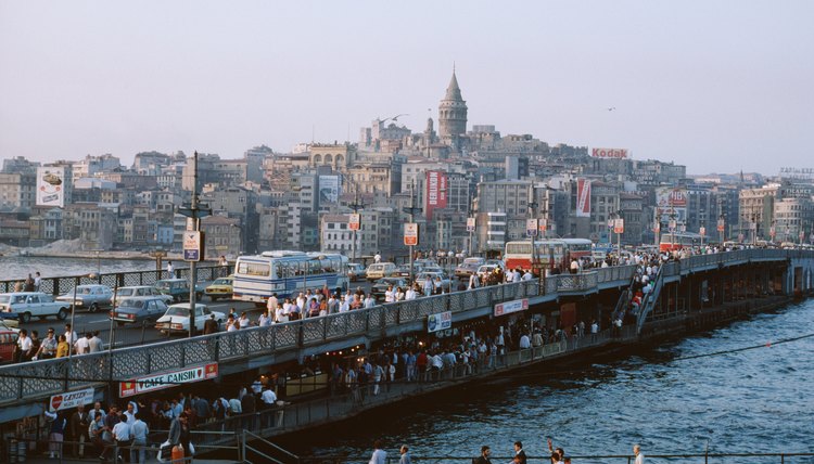 A view of modern Istanbul shows both ancient and modern architecture.