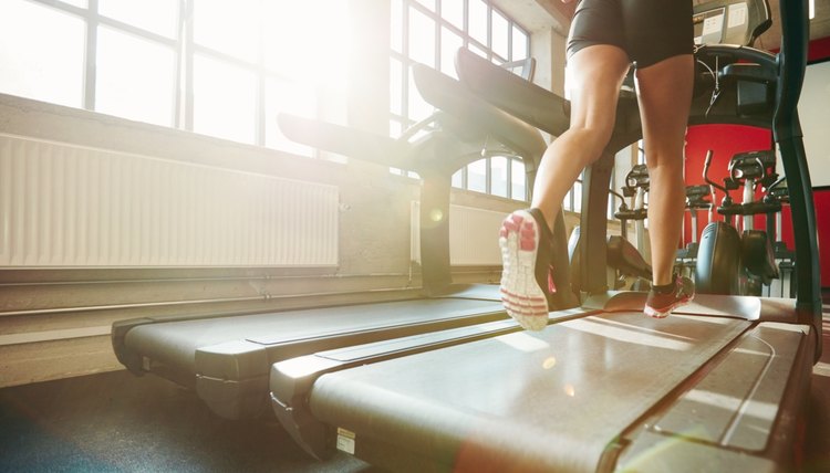 Woman running on treadmill