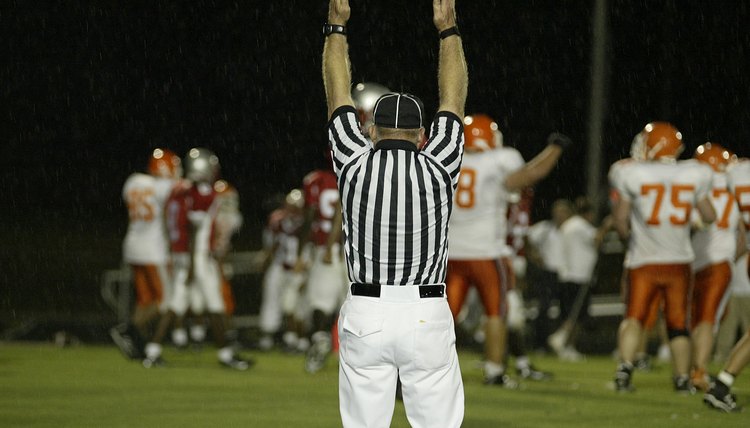 Referee at a Rain Football game